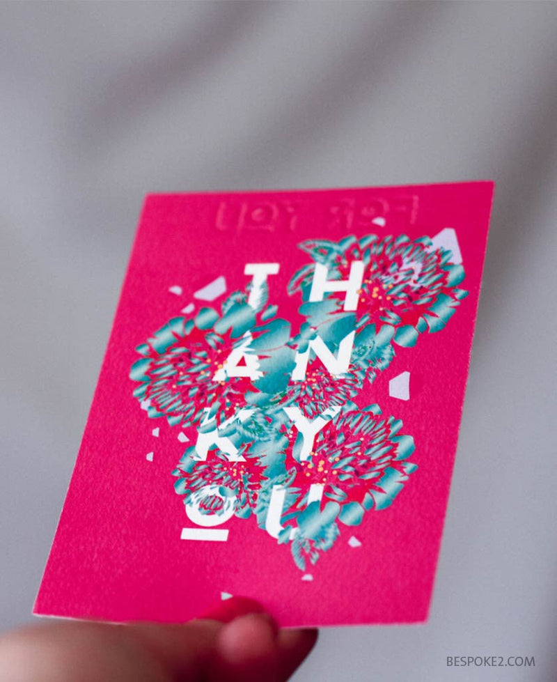 Embossed thank you set