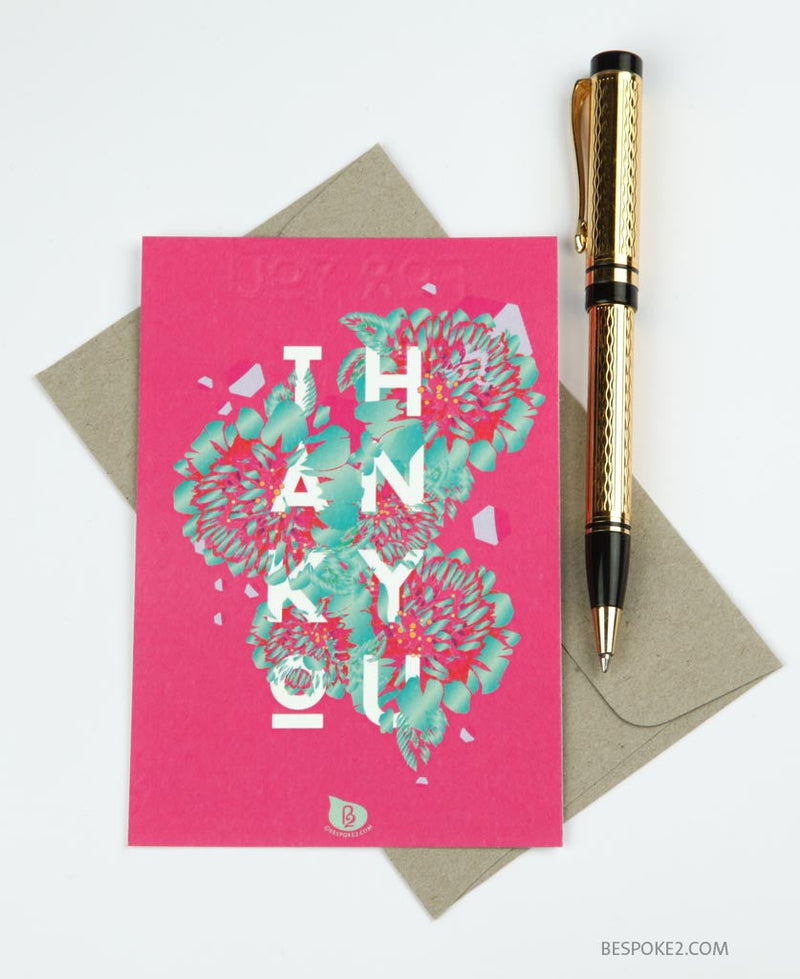 Embossed thank you set